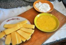 Закуска к пиву: жареный сыр, рецепт с фото Сыр жареный с ветчиной